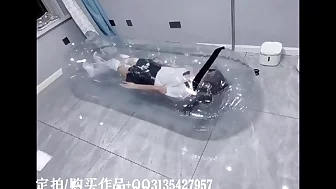 Trapped In Transparent Inflatable Bed