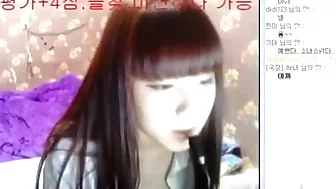 Hairy Korean immature strips on a webcam