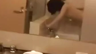 Japanese couple fuck from shower room to living room