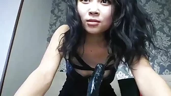 Asian school girl wanna bigger cock in her