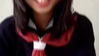 Kaori cum on tit in school uniform