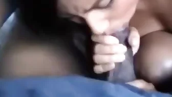 very pretty chick sucking black cock