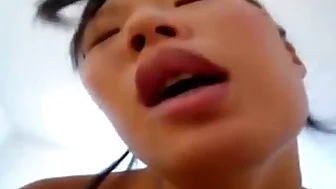 Chinese wife fucks, deepthroats and cum