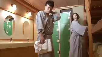 Japanese porn video with a big-titted lady fucking