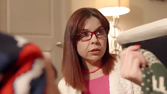 Beefy dude Fucks two Asian girls near the Christmas tree on the floor...