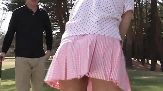 Japanese teen learns to play golf and fuck the teacher at the end of each golf lesson. Amateur Sex