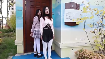 Chinese Bondage Two Girls In A Public