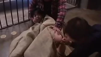 Minami Asaka provides special treatment on two dicks