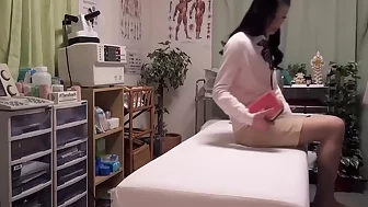 Wonderful girl gets a massage right in the clinic